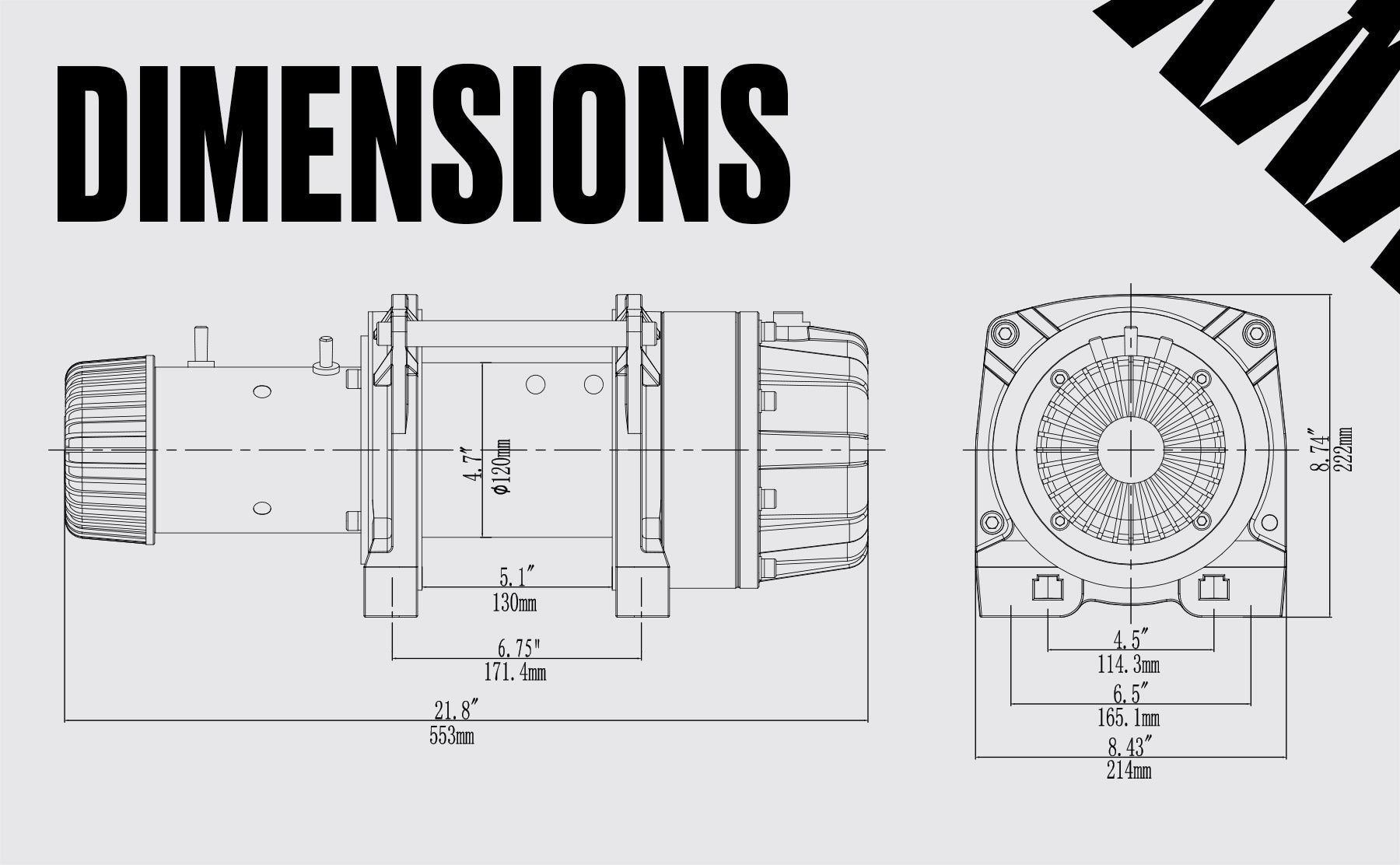 2600 lbs Gleichstrom-Windenheber - 24 V
