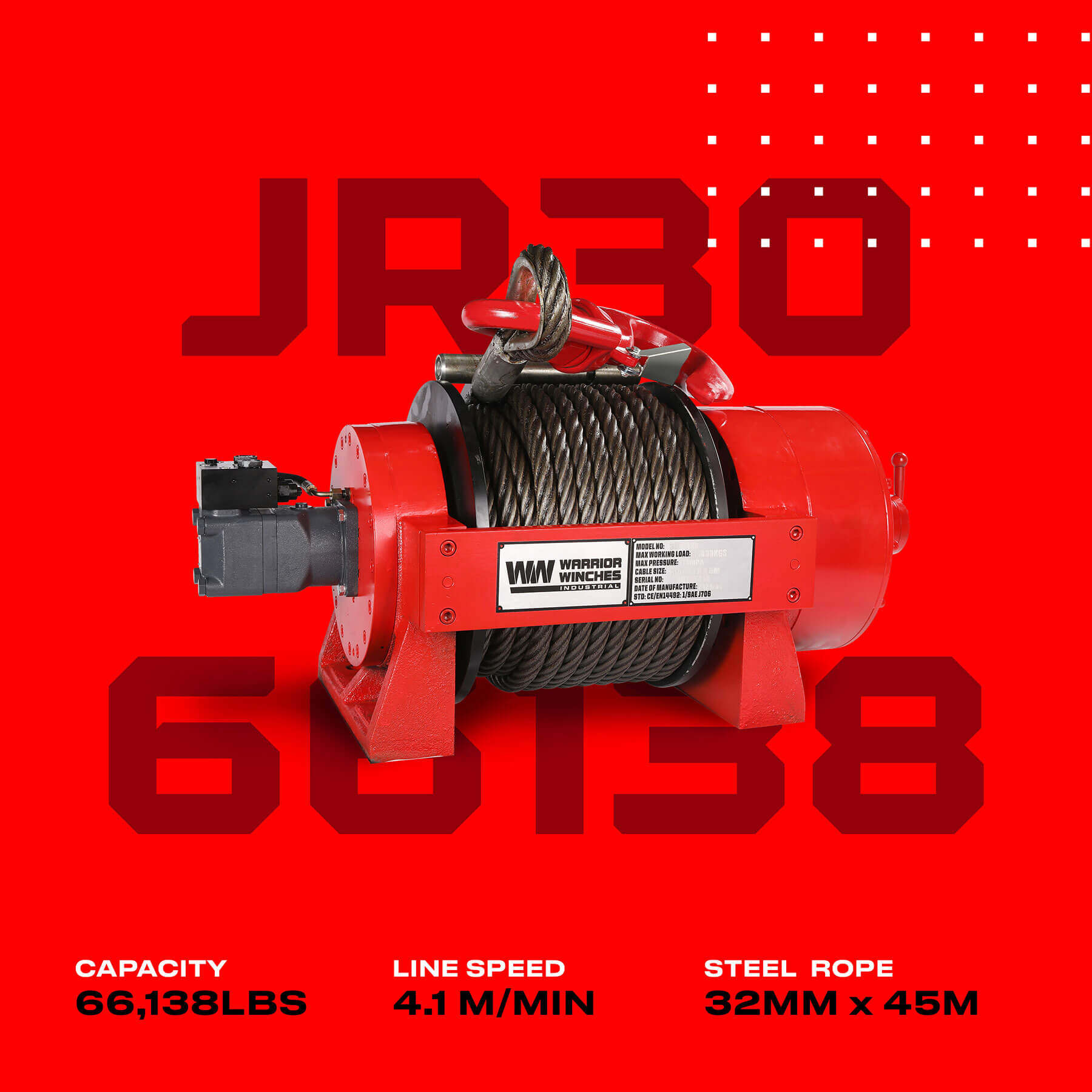 JR 30 Tonnen industrielle hydraulische Winde