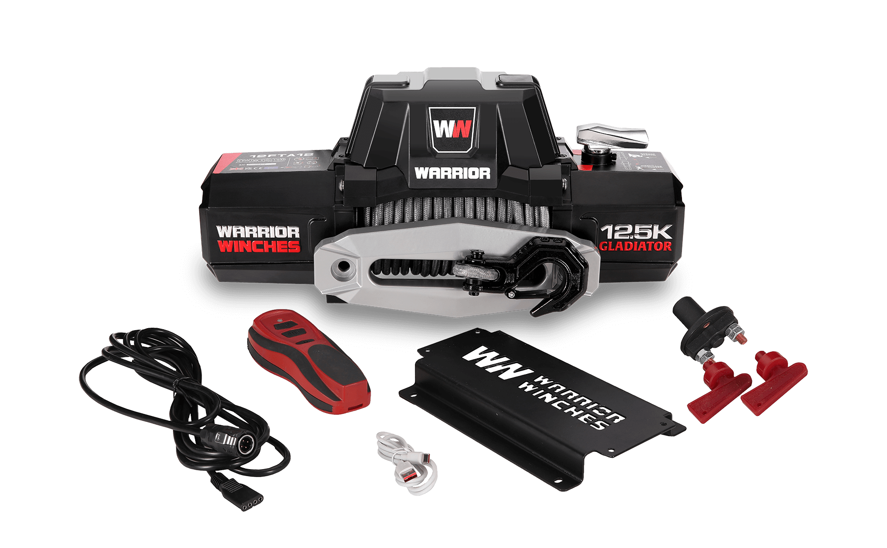 Gladiator F-Type 12500 Elektrowinde – 12-V-Kunststoffseil