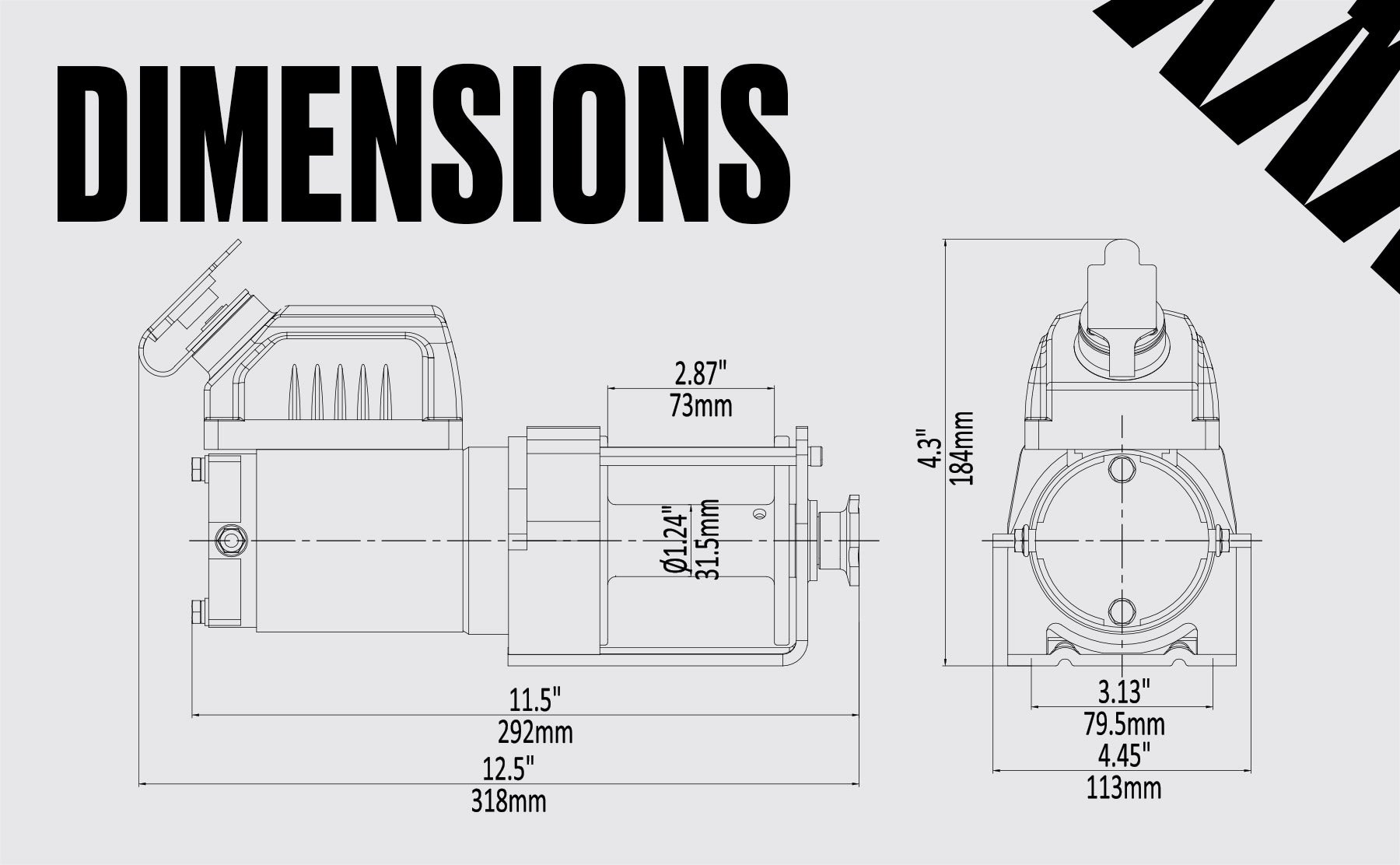 Ninja 2000 Elektrowinde – 12-V-Kunststoffseil