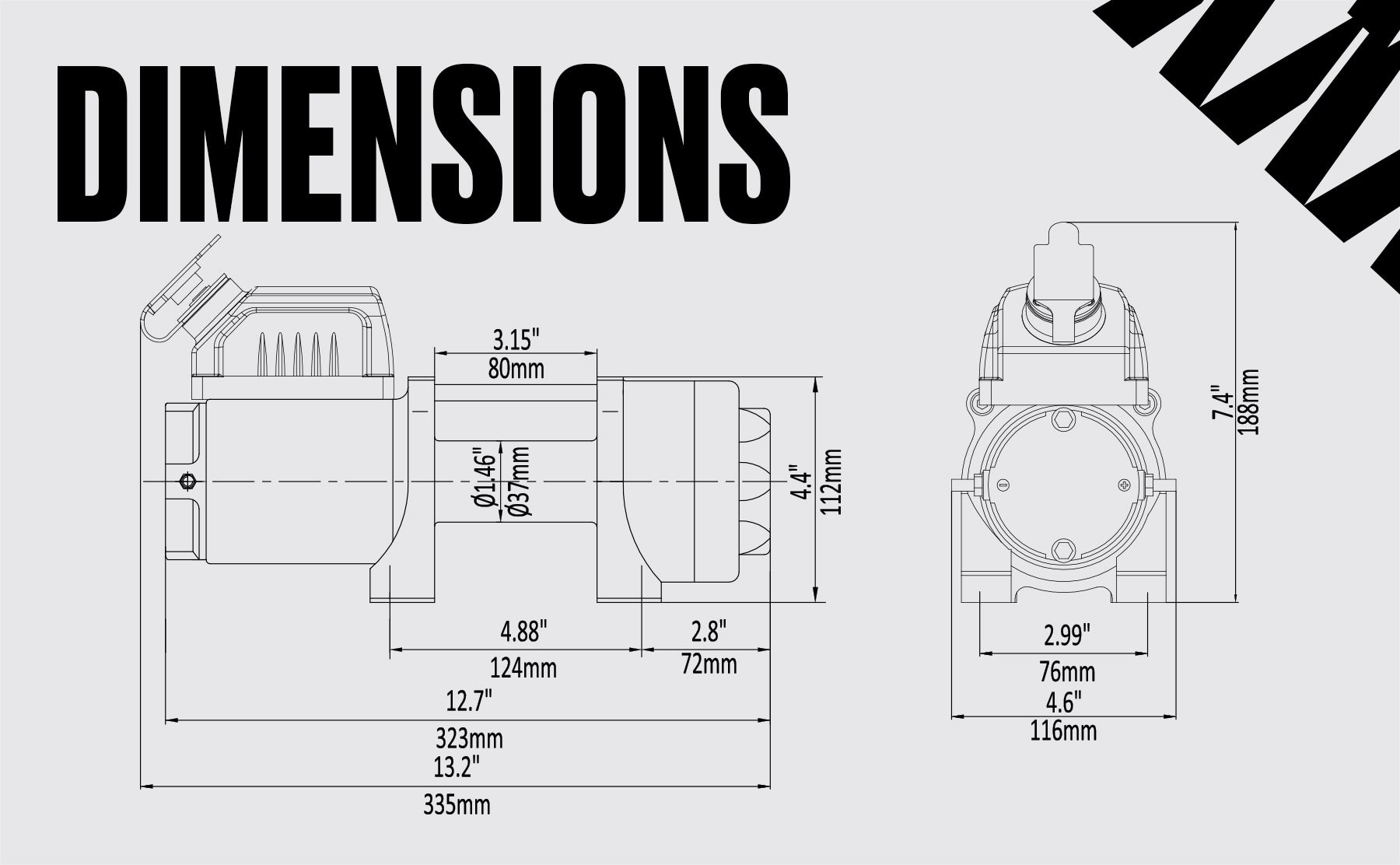 Ninja 2500 Elektrowinde – 12-V-Stahlseil