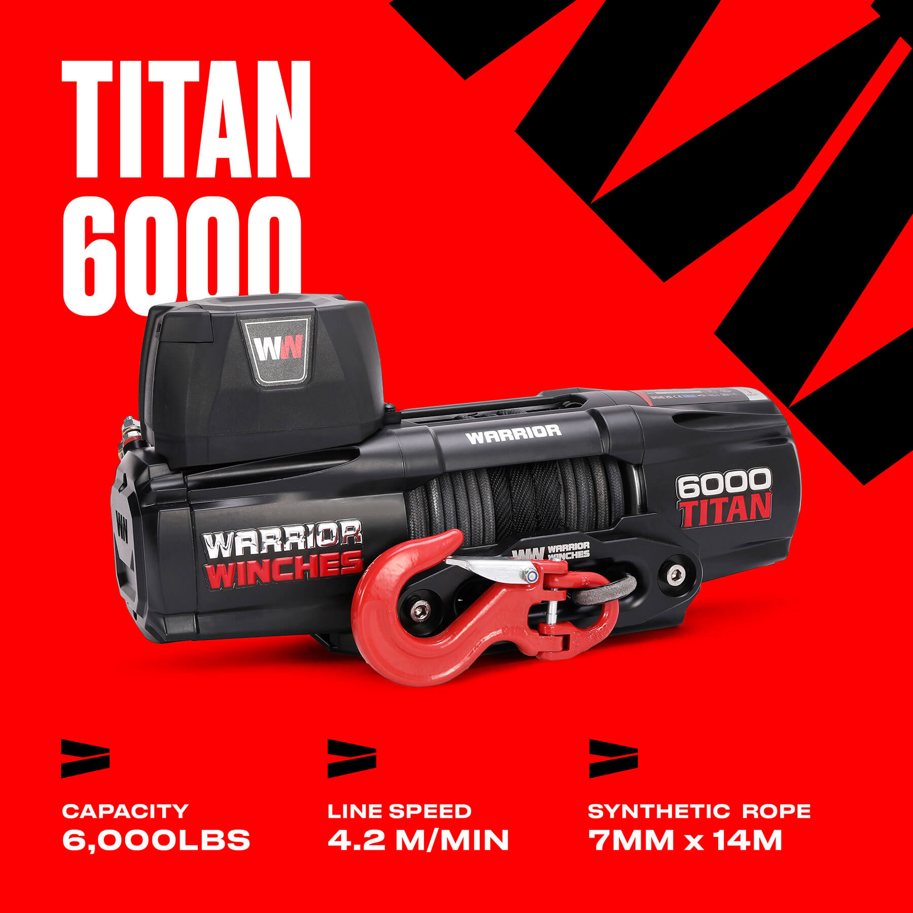 Titan 6000lb Elektrowinde - 12V Synthetikseil
