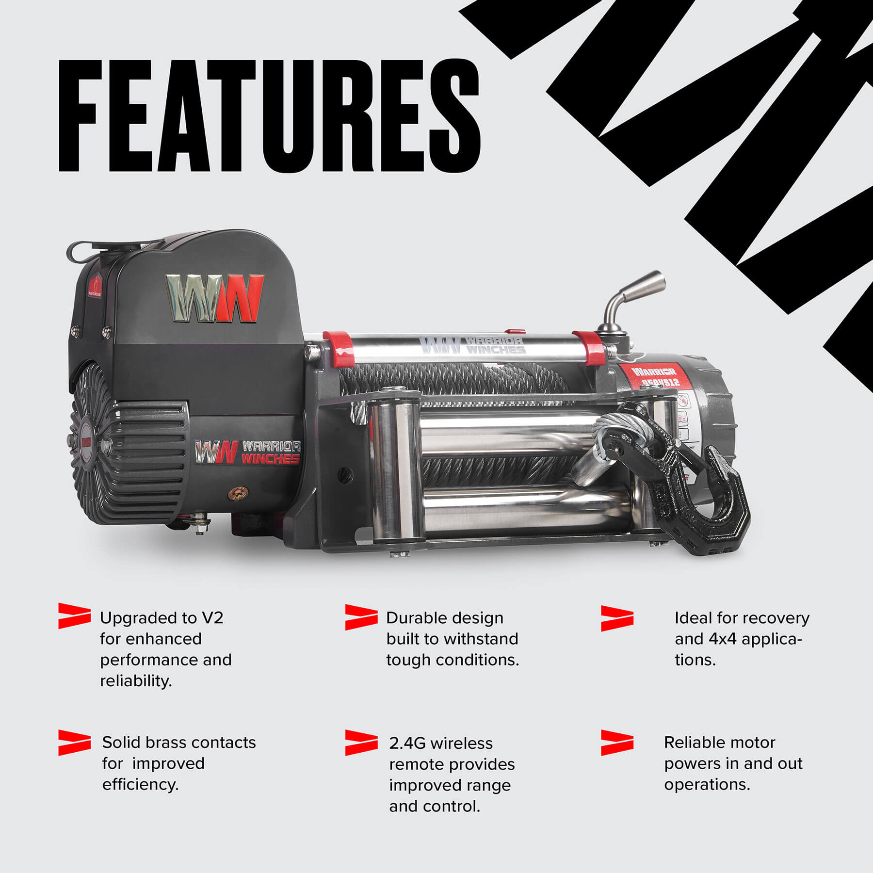Samurai 9500 Elektrowinde – 12-V-Stahlseil