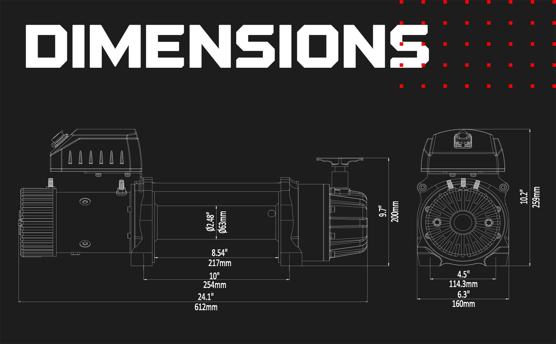 T1000 14500 Elektrowinde - 24V Synthetikseil