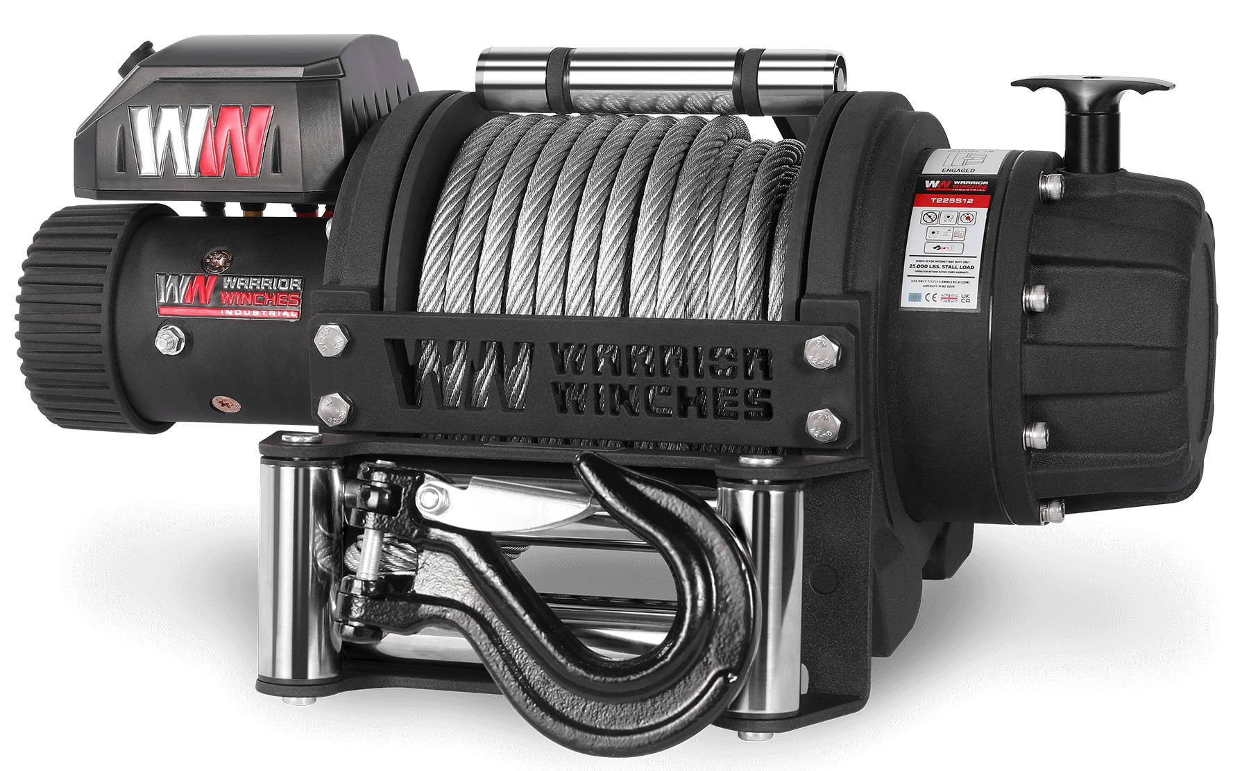 T1000 25000 Elektrische Seilwinde - 12V Stahlseil